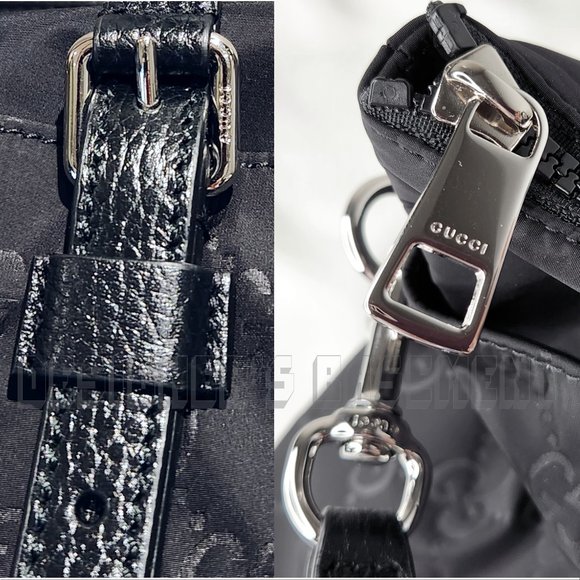 GUCCI black Nylon GUCCISSIMA leather trim Medium TOTE shoulder cross-body bag - Picture 10 of 11